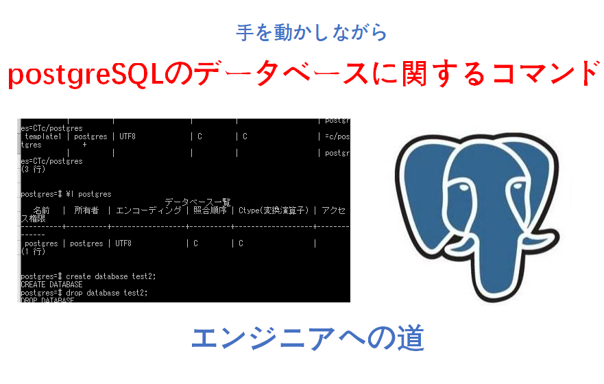 postgresqlデータベースに関するコマンド